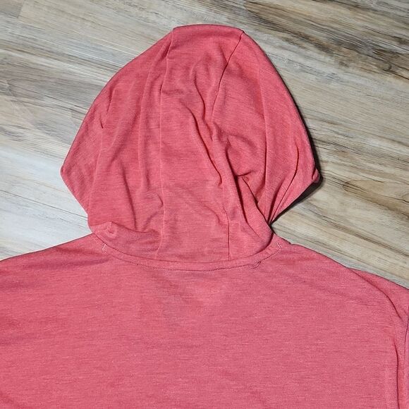 🔺️Under Armour Red Lightweight Hooded Athletic 3/4 Sleeve Top Large - Picture 4 of 10